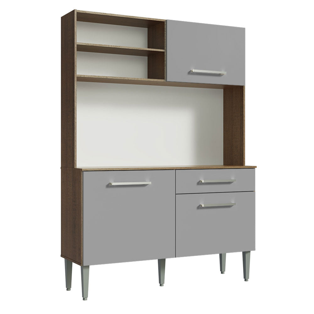 Cocina Integral 120cm Marrón/Gris Life