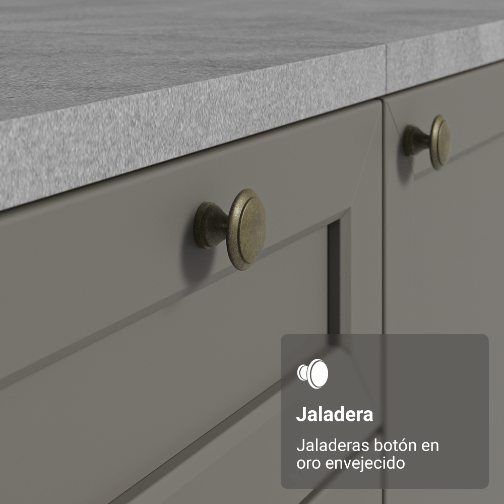 Gabinete Bajo de Cocina 35 cm 1 Puerta (Sin Encimera) Blanco/Gris Vik Madesa