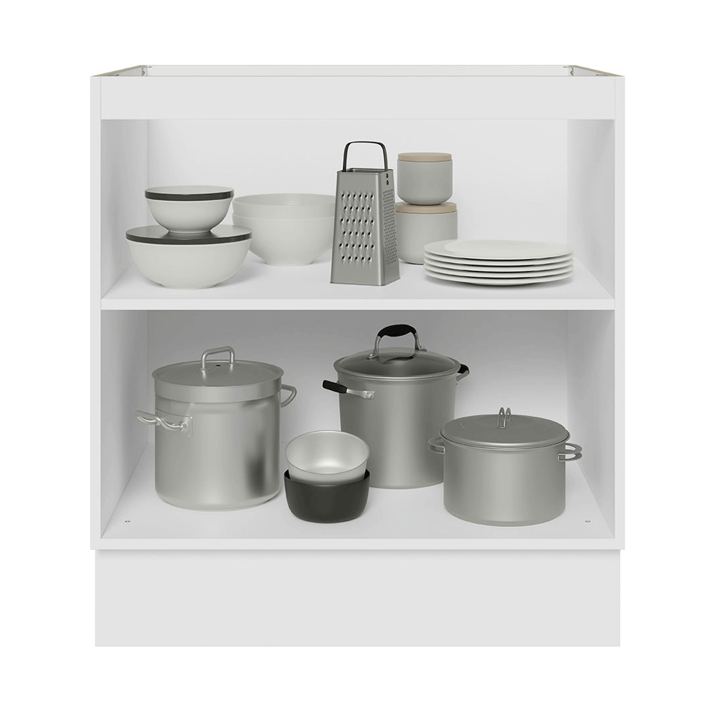 Gabinete Bajo de Cocina 70 cm 2 Puertas (Sin Encimera) Blanco/Gris Lux Madesa