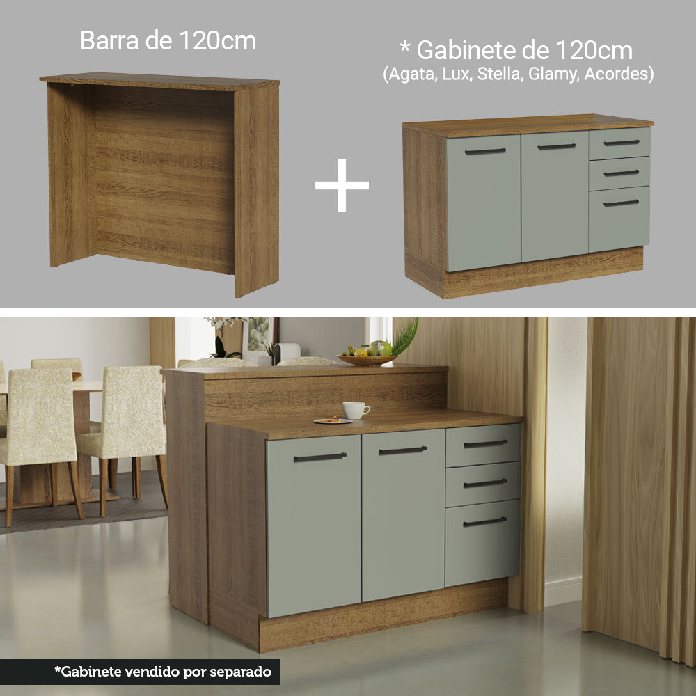 Isla de Cocina con Encimera 120 cm Marrón