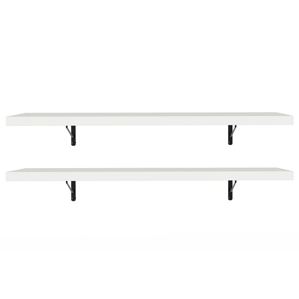 Kit 2 Repisas de Cocina 80 cm con Soporte Metálico Blanco