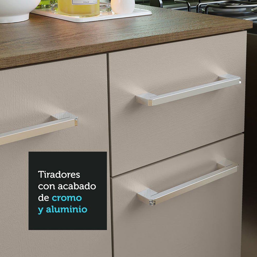 Cocina Compacta 180cm Marrón/Crema Easy