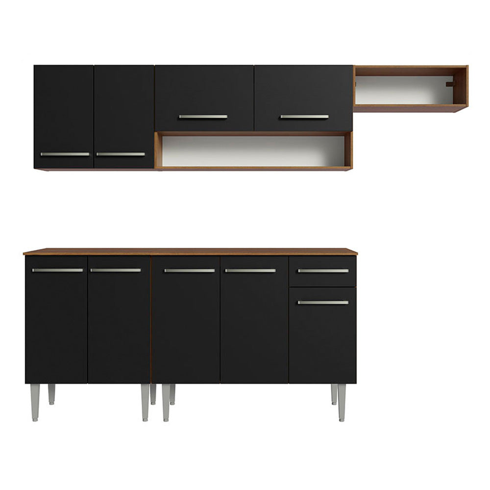 Cocina Integral 229cm con Encimera Marrón/Negro Emilly Madesa 14