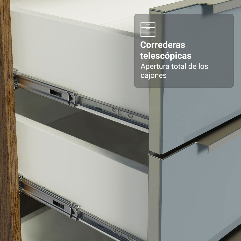 Cocina Integral 350 x 60 cm Marrón/Gris Lux Madesa 02