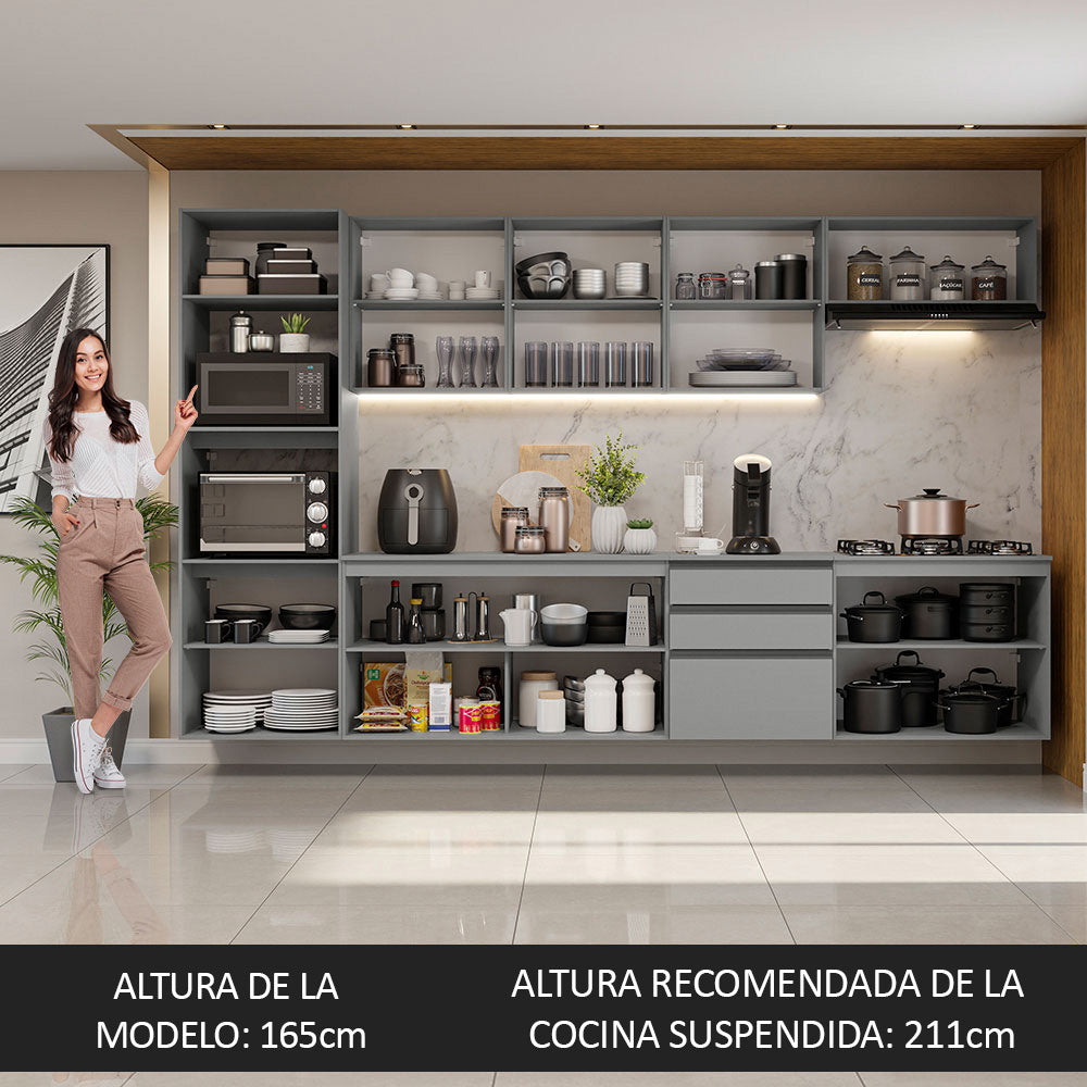 Cocina Integral 320 cm Sin Patas Nice Gris 07