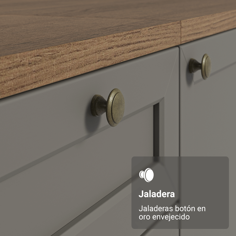 Cocina Integral 180 cm Marrón/Gris Vik Madesa 03