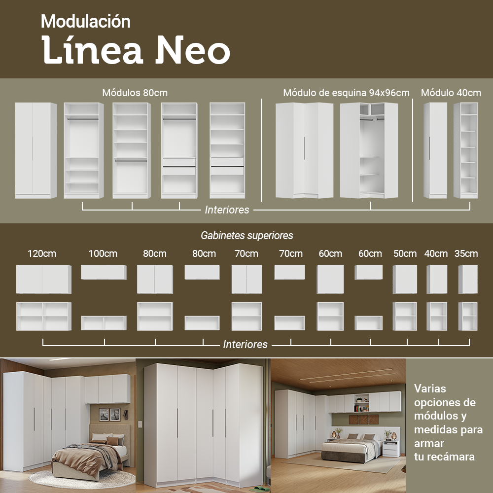 Nicho de Pared 20 cm 4 Repisas Blanco Neo Madesa