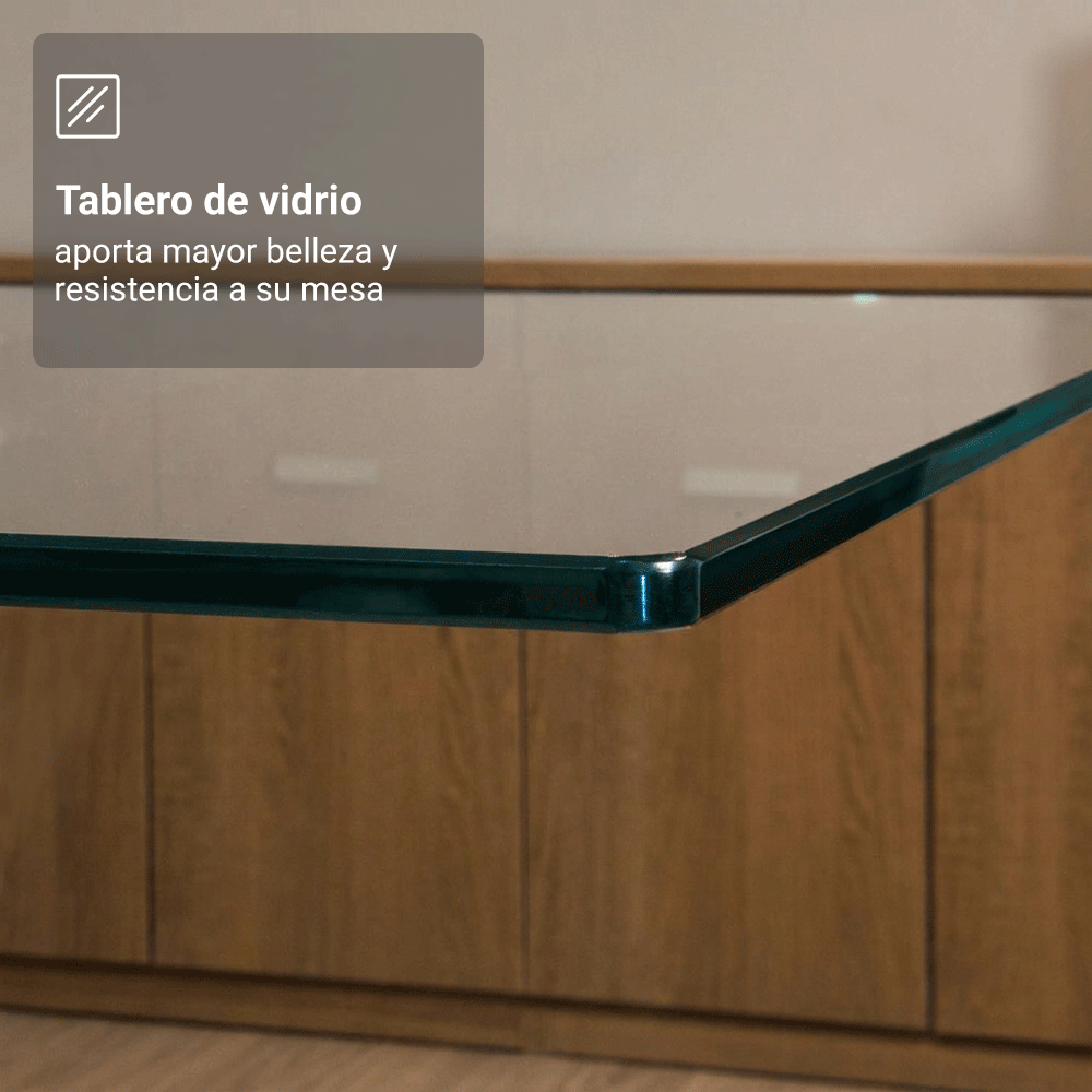 Juego de Comedor Mesa Encimera de Vidrio 4 Sillas Marrón/Imperial Noemi