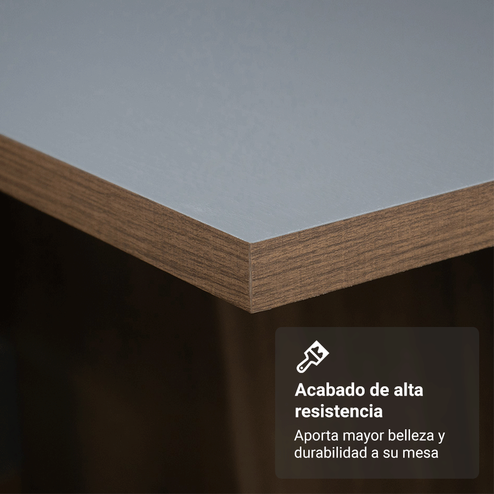 Juego de Comedor Encimera de Madera 4 Sillas Marrón/Gris/Silver Aspen Madesa