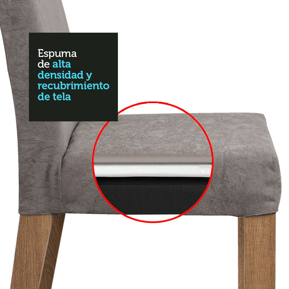 Juego de Comedor con Mesa con Encimera y 8 Sillas Marrón/Silver Doris