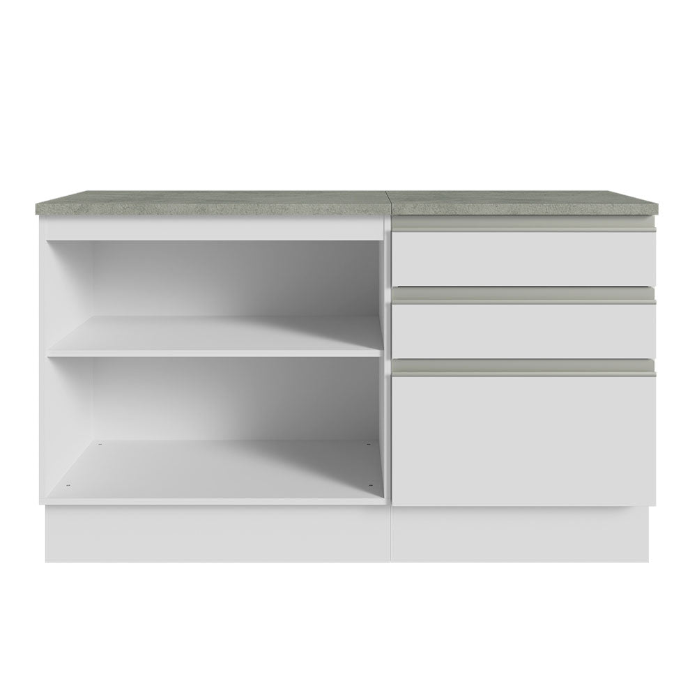 Gabinete para Baño 140cm 2 Puertas 3 Cajones Blanco