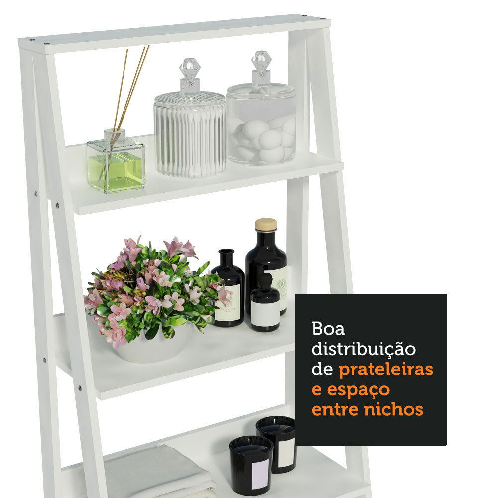 Estante Organizadora Multiuso para Baño con 4 Niveles Blanco