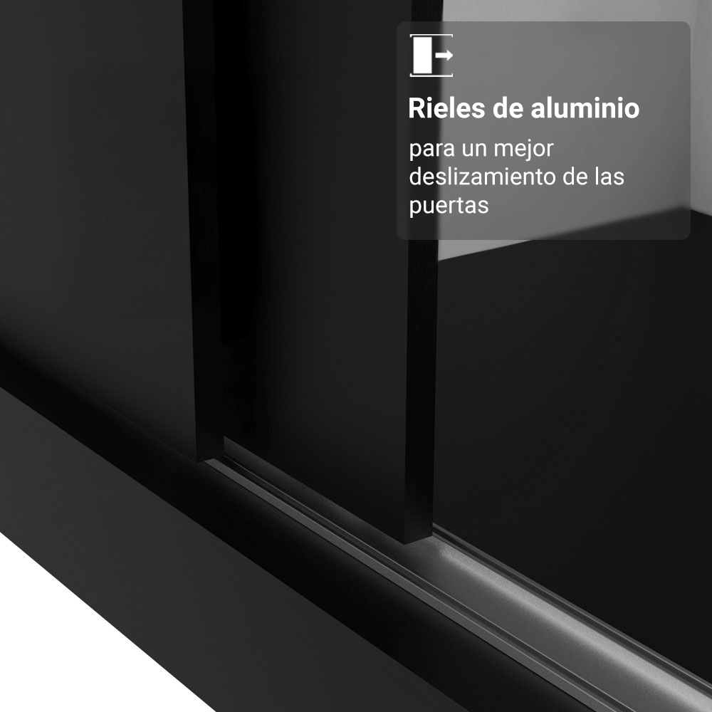 Clóset Matrimonial 3 Puertas Corredizas Negro Monaco