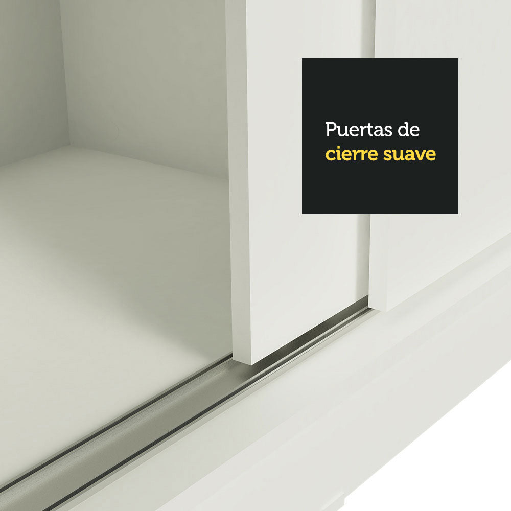 Clóset Matrimonial Reno 3 Puertas Corredera con Espejo - Blanco