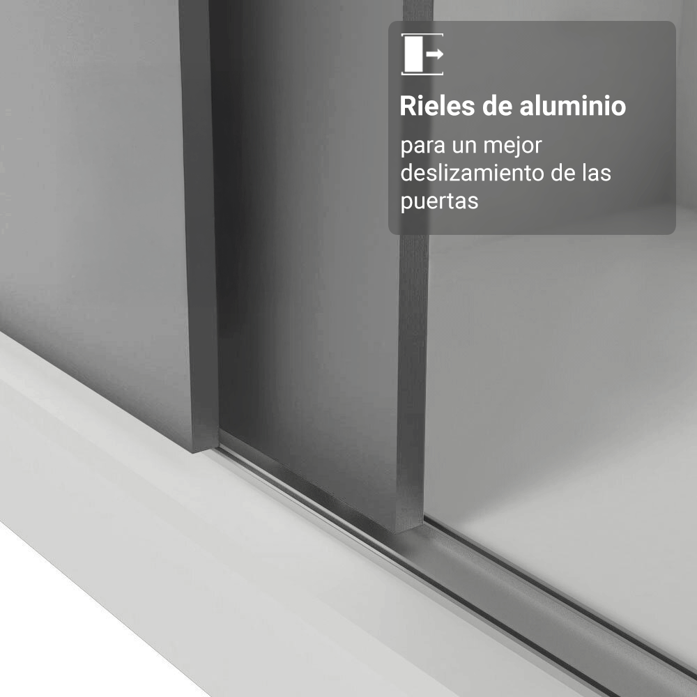 Clóset Matrimonial 3 Puertas Corredizas Blanco/Gris Nobre