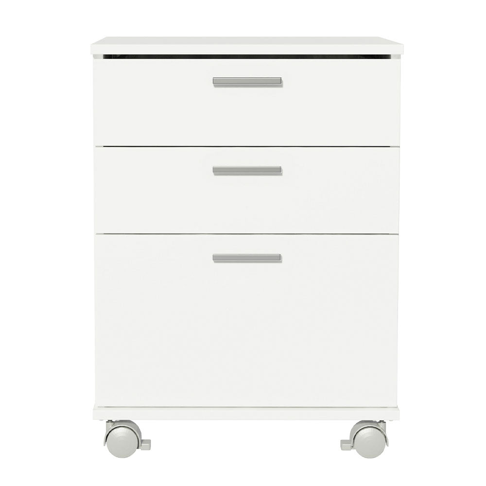 Cajonera Organizadora de Escritorio 3322 Madesa 3 Cajones y Ruedas - Blanco