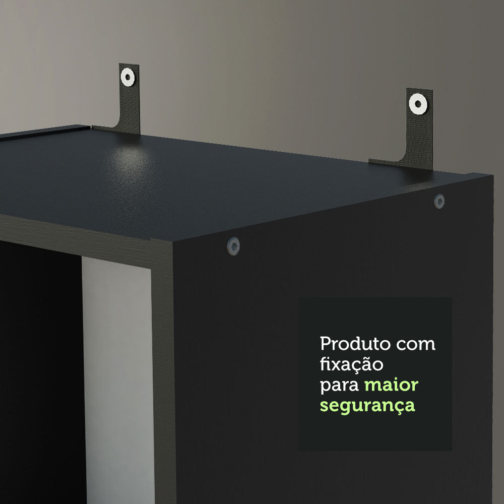 Estante Librero 6906 con Nichos Negro