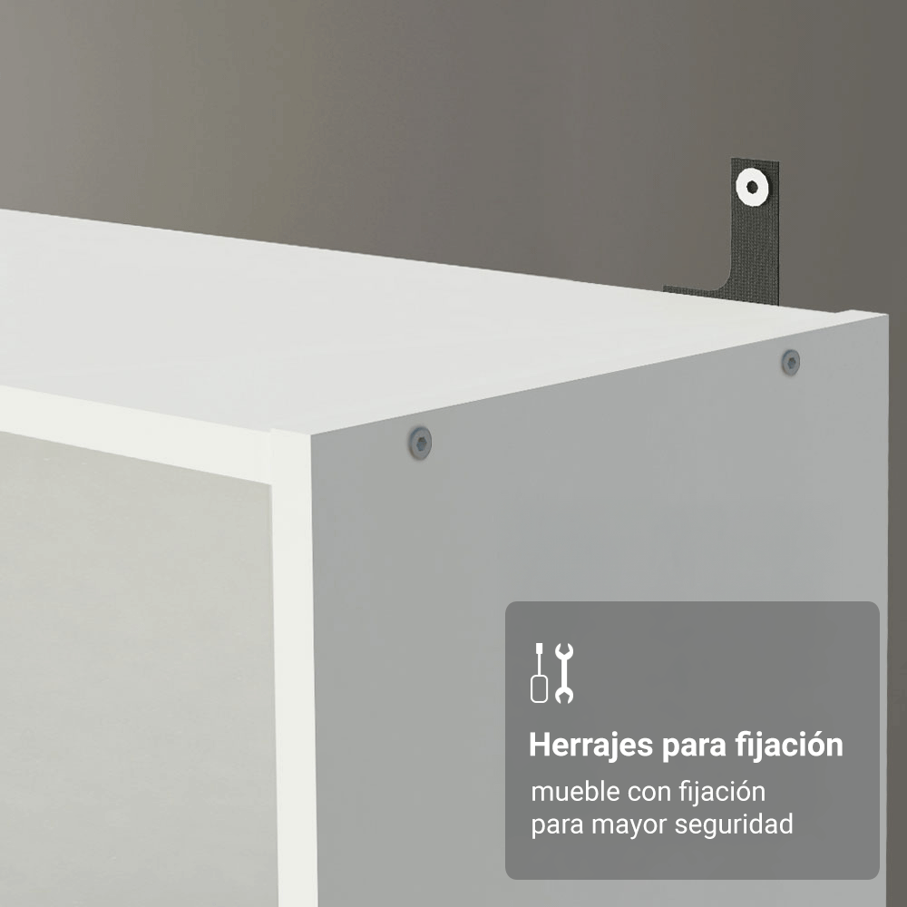 Estante Librero con 6 Nichos Blanco 6908