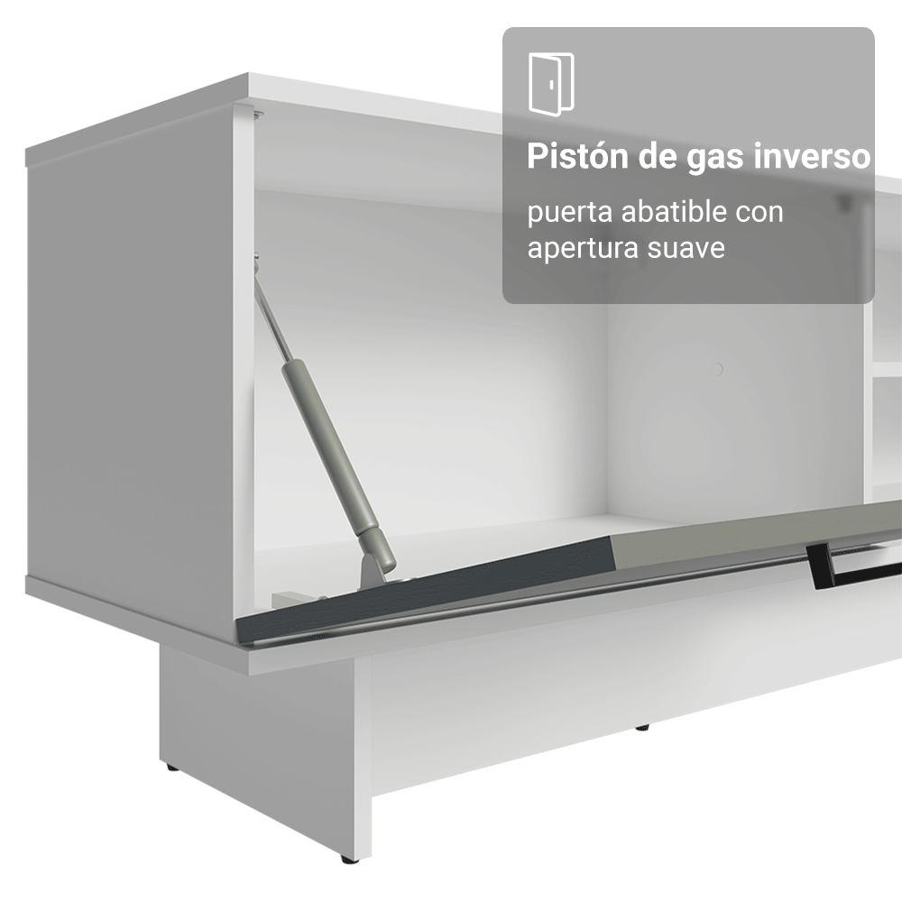 Mueble para TV hasta 80 Pulgadas 218 cm 2 Puertas Blanco/Gris Agata Madesa