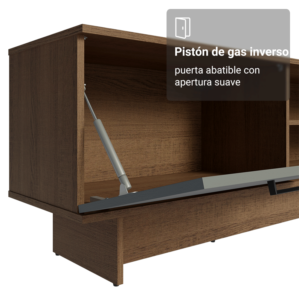 Mueble para TV hasta 80 Pulgadas 218 cm 2 Puertas Marrón/Gris Agata Madesa