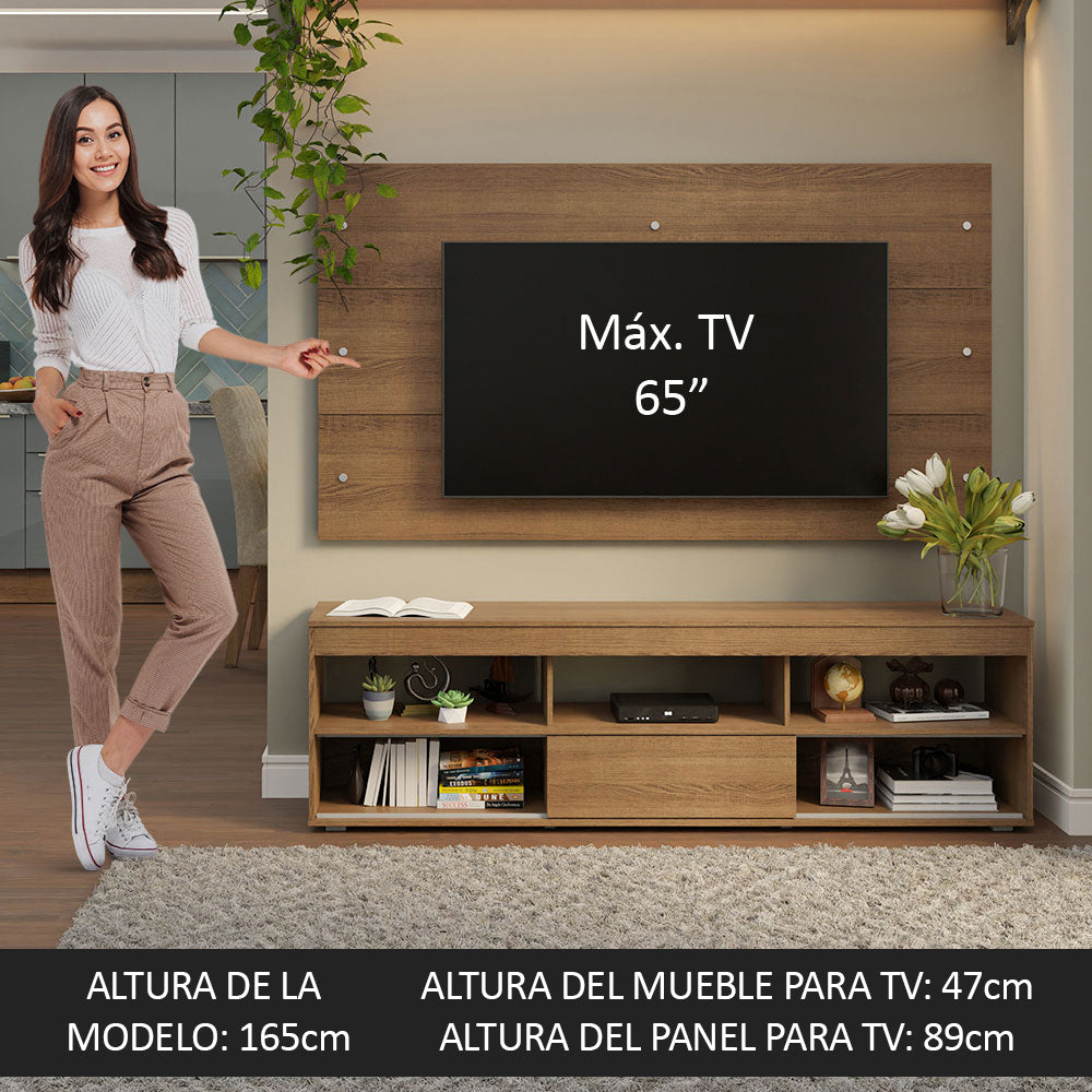 Mueble para TV y Panel Hasta 65" Marrón Orlando