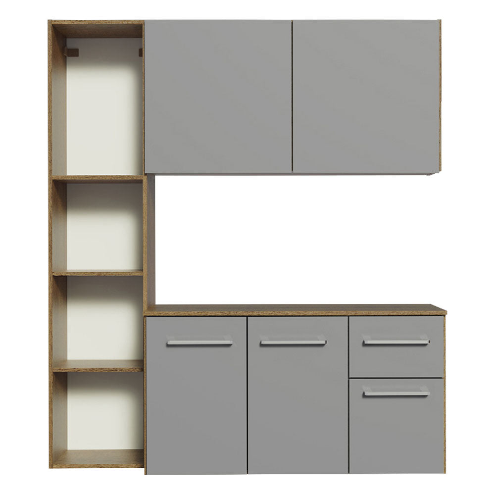 Cocina Integral 120cm Marrón/Gris Easy