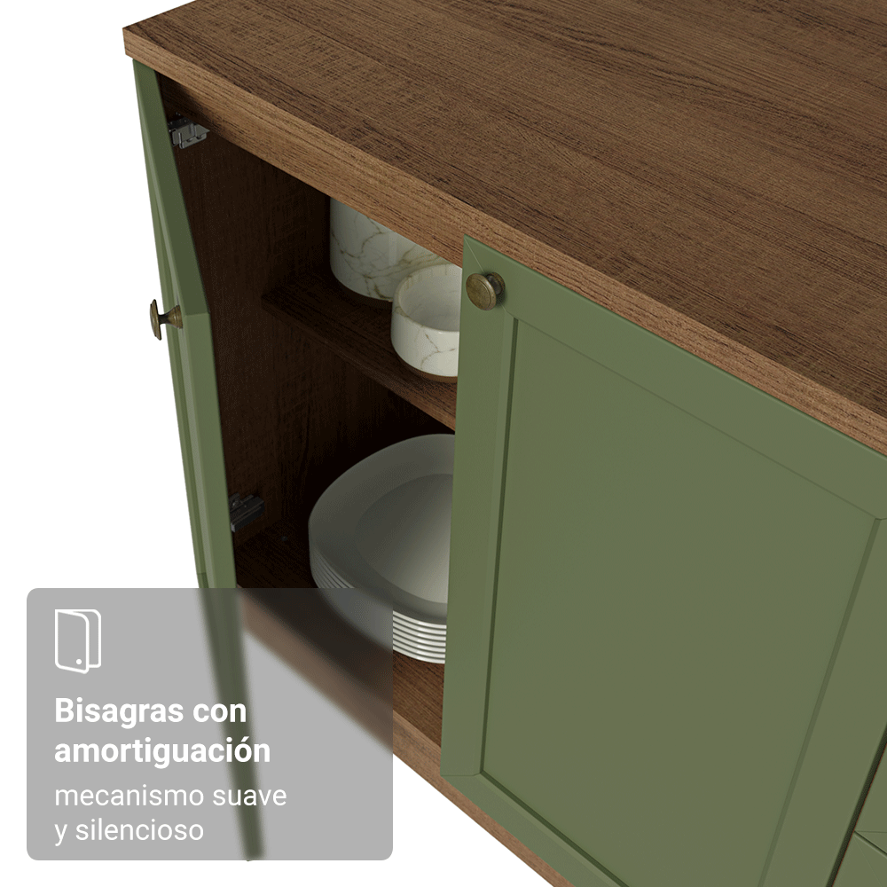 Gabinete Bajo de Cocina 60 x 60 cm 1 Puerta (Sin encimera) Marrón/Verde Vik Madesa