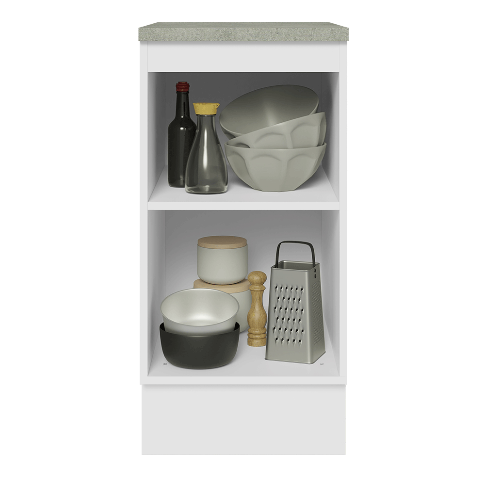 Gabinete Bajo de Cocina 40 cm 1 Puerta Blanco/Gris Lux Madesa