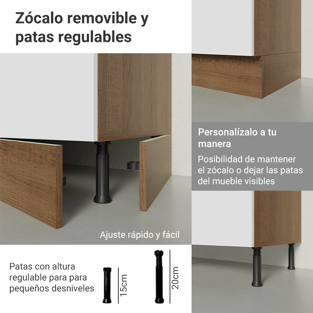 Mueble Esquinero 1 Puerta (Sin Encimera) Marrón/Blanco Agata Madesa
