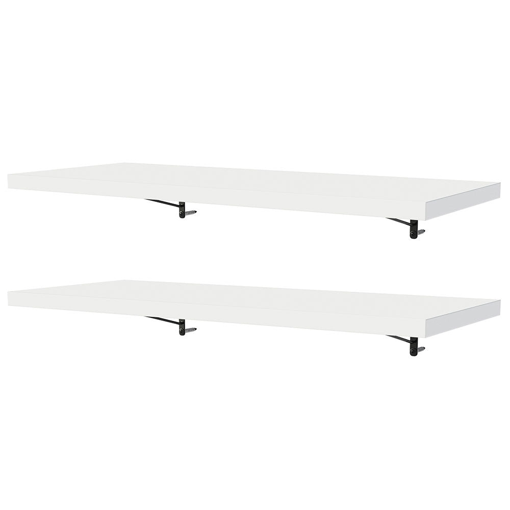 Kit 2 Repisas de Cocina 80 cm con Soporte Metálico Blanco