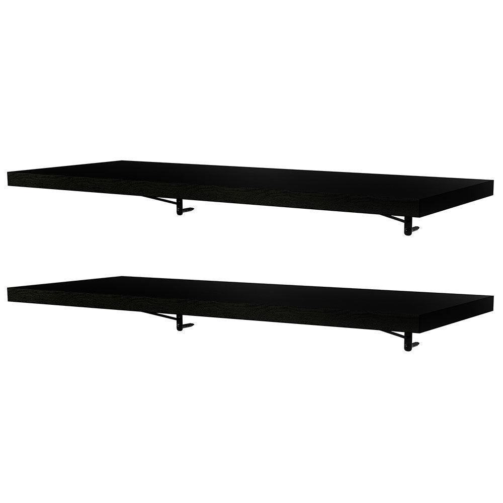 Kit 2 Repisas de Cocina 80 cm con Soporte Metálico Negro