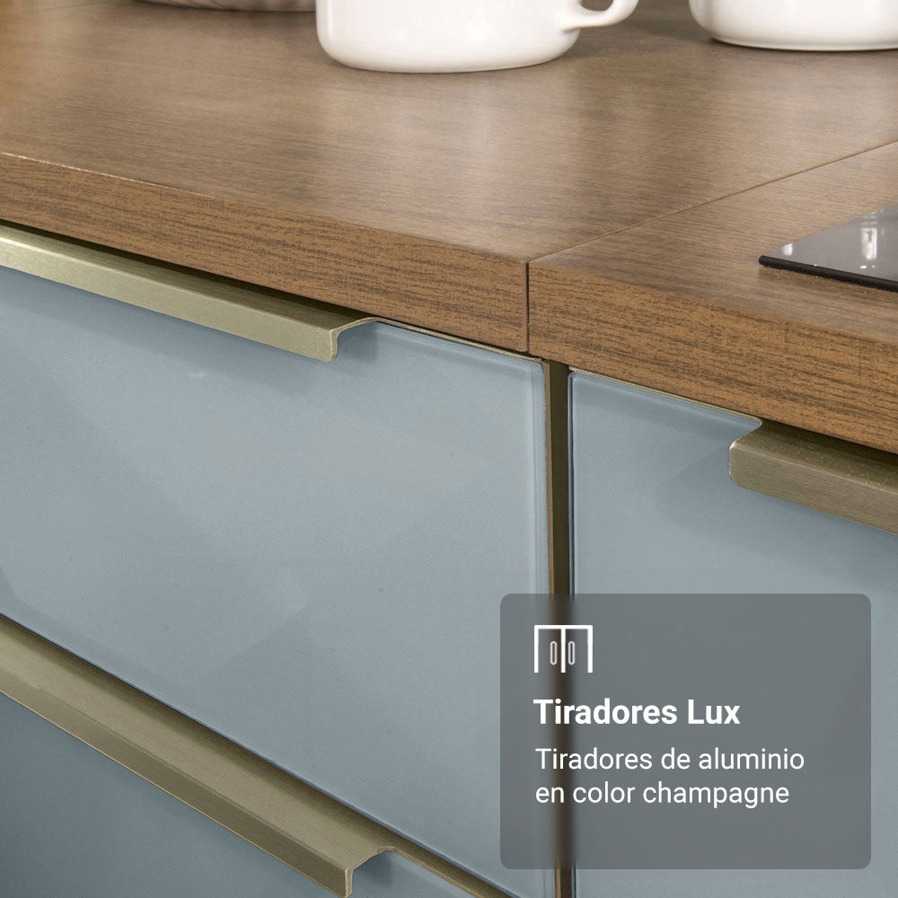 Cocina Integral 340 cm Marrón/Gris Lux Madesa 03