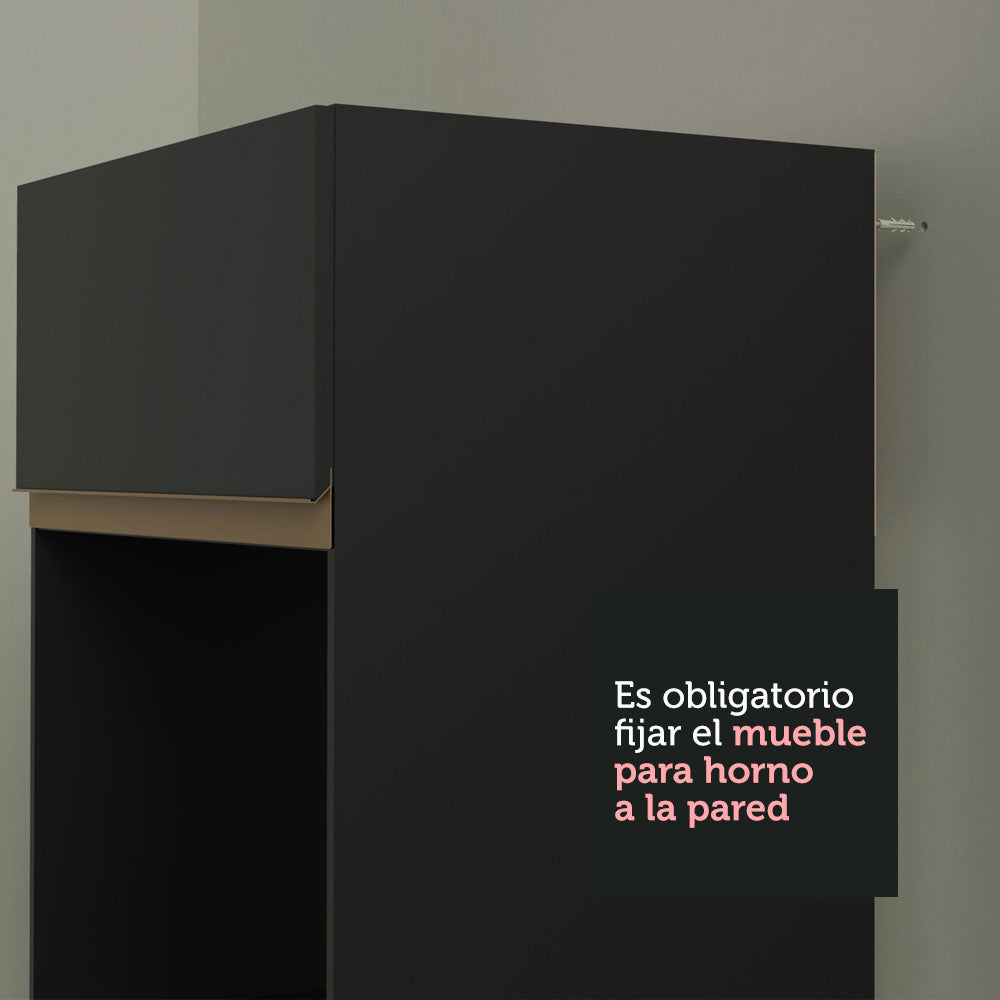 Cocina Integral 250cm Negro Reims Madesa 05