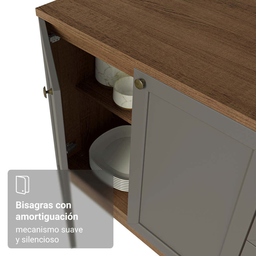 Cocina Integral 180 cm Marrón/Gris Vik Madesa 05