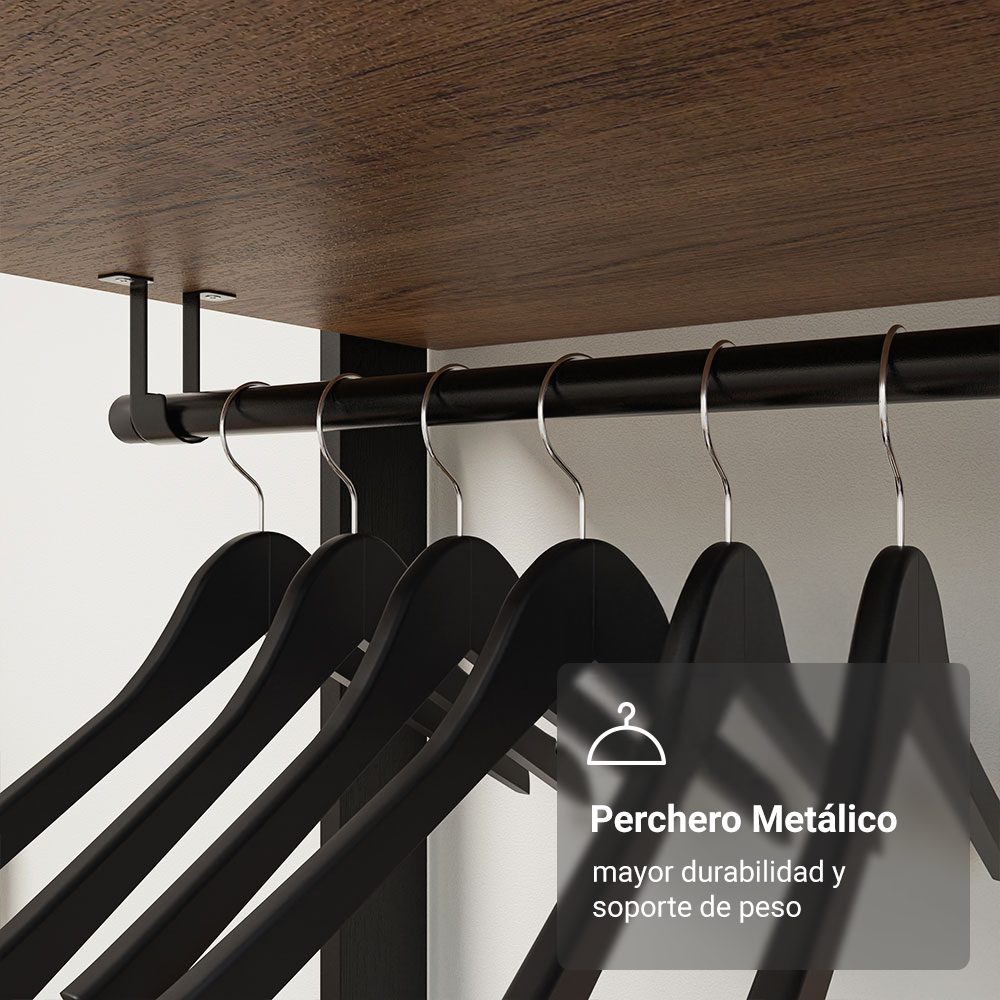 Clóset Modulado 4 Cajones 258cm Marrón/Negro Valencia 02