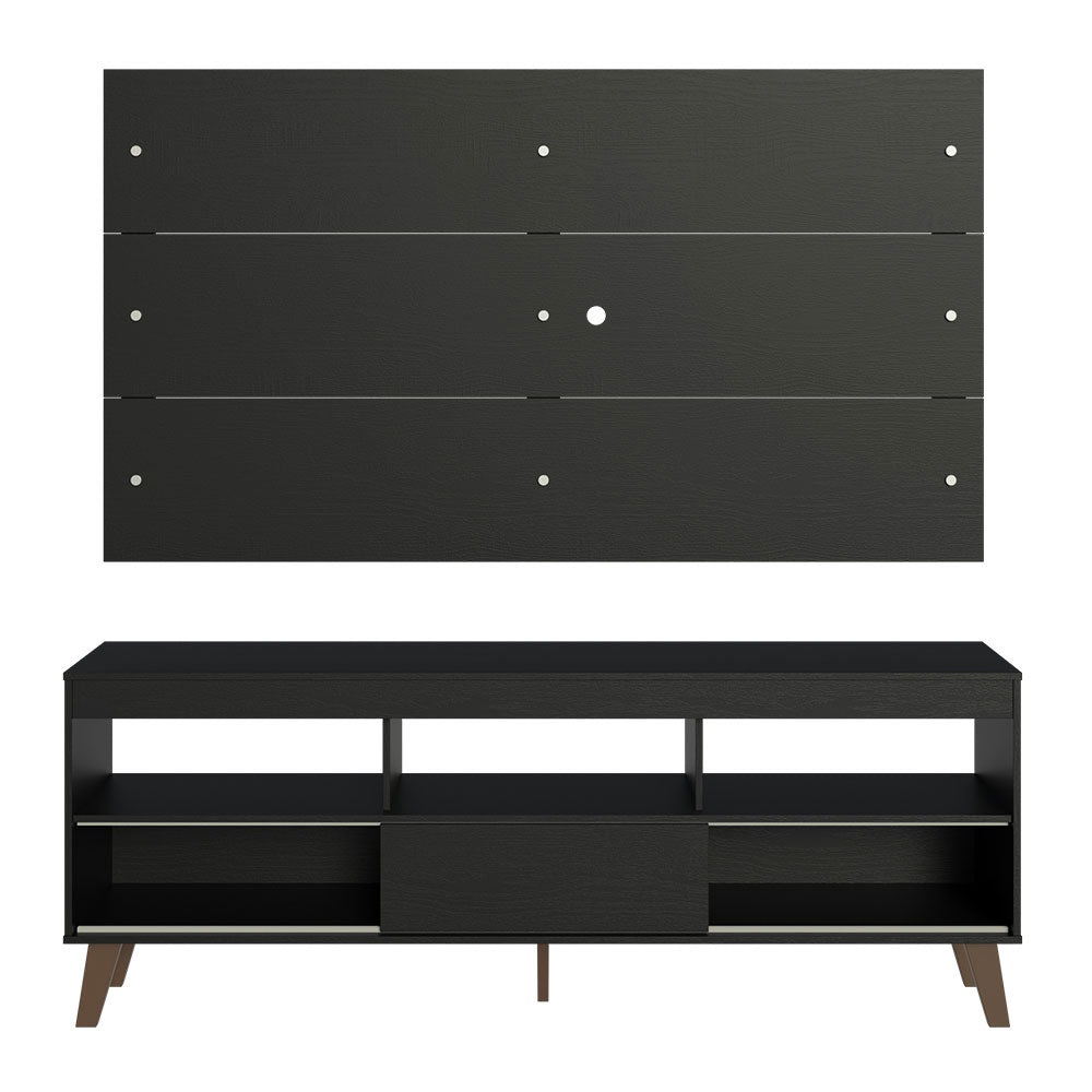 Mueble con Panel para TV hasta 65 Pulgadas con patas Negro Texas Madesa
