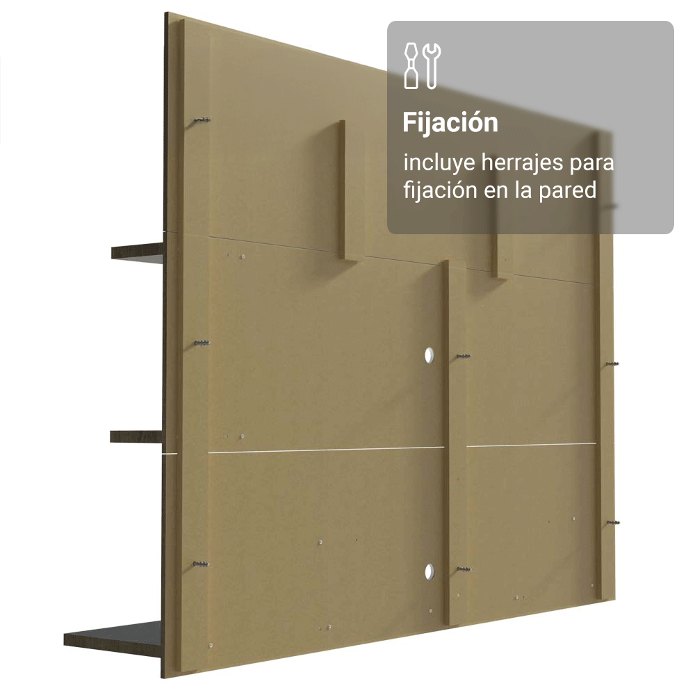 Mueble con Panel para TV hasta 60 Pulgadas 180 cm Marrón/Blanco Metz Madesa