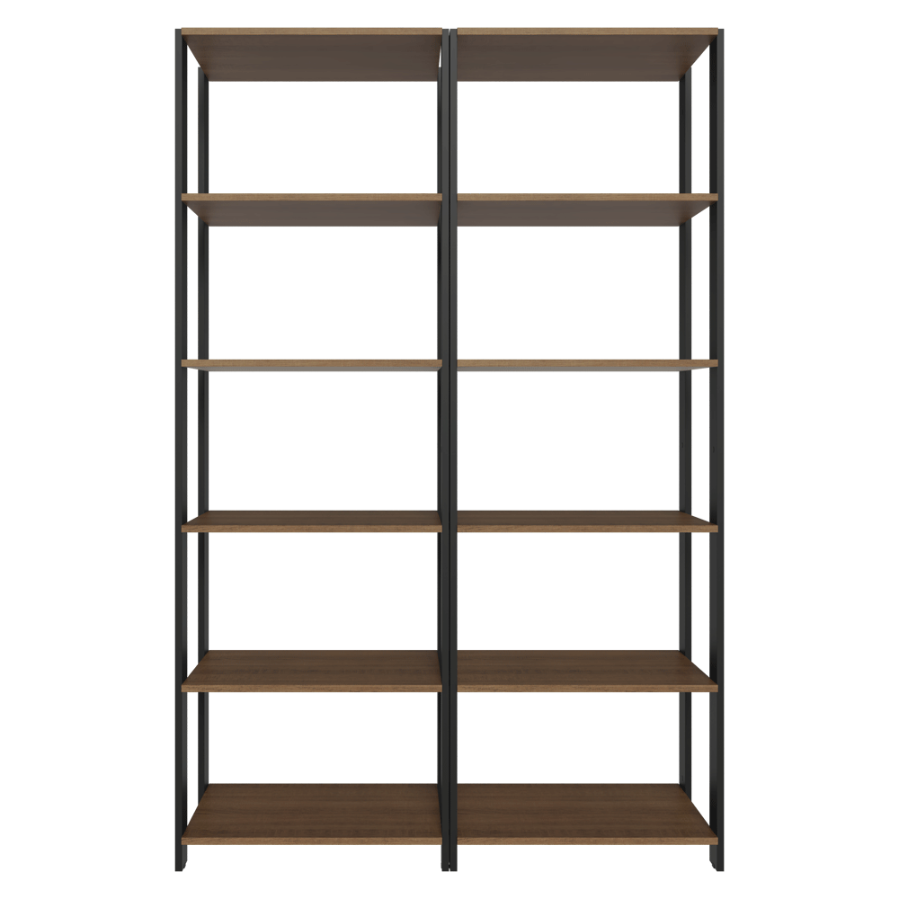 Estante Armario Multiuso para Escritorio 118cm 10 Repisas Marrón/Negro Madesa