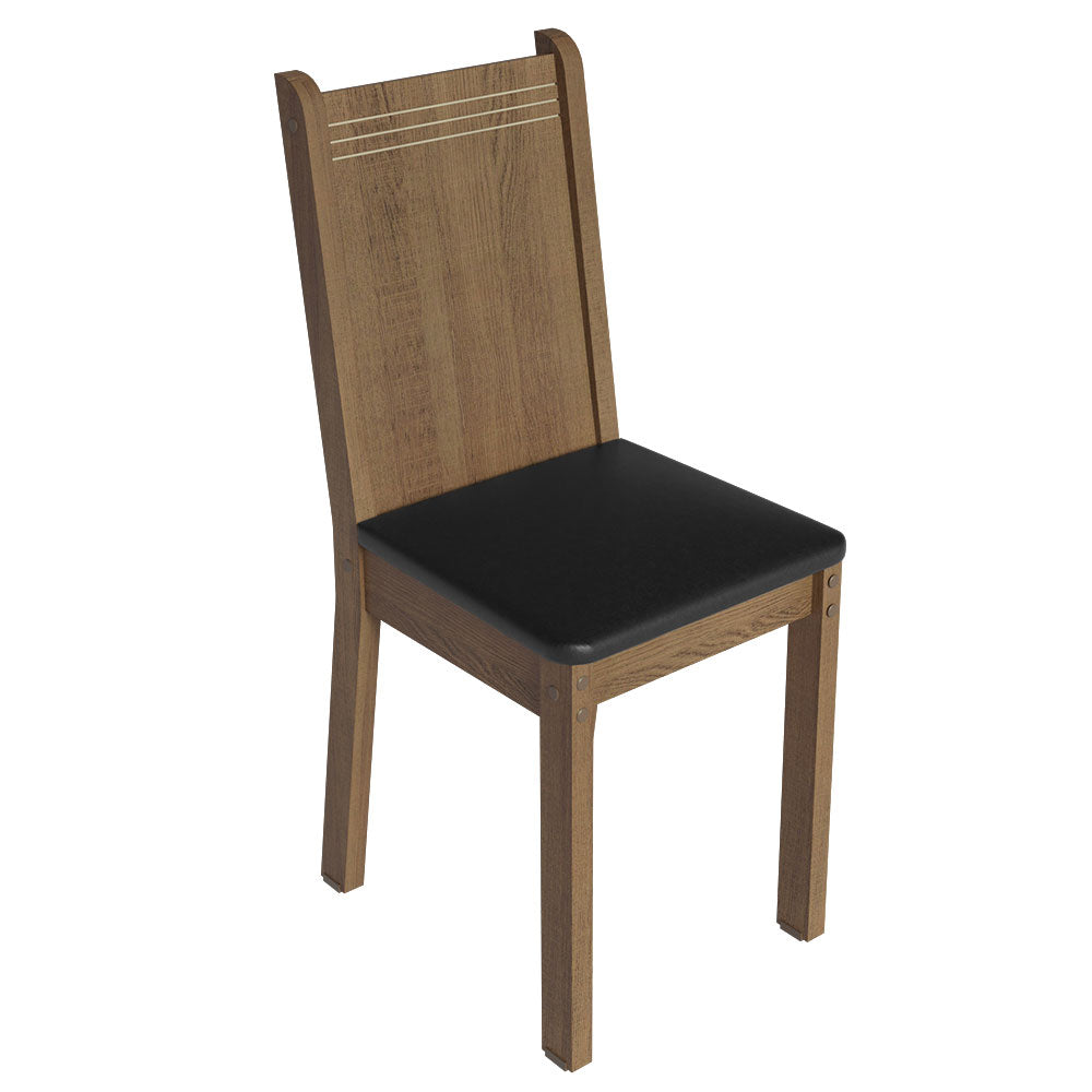 Juego de Comedor Mesa Encimera de Madera 6 Sillas Marrón/Crema/Negro Sharon