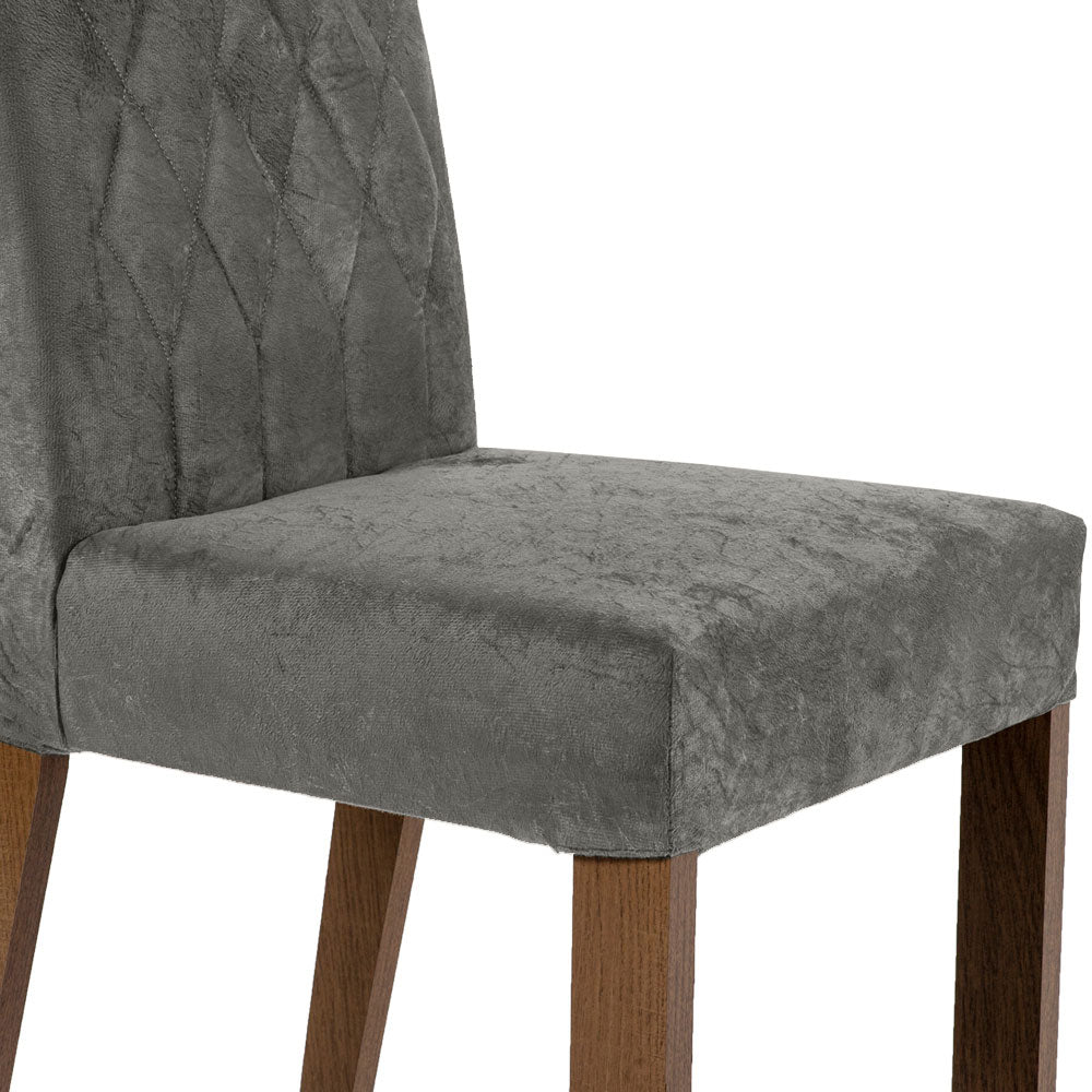 Juego de Comedor Mesa Encimera de Madera 6 Sillas Marrón/Negro/Silver Madison