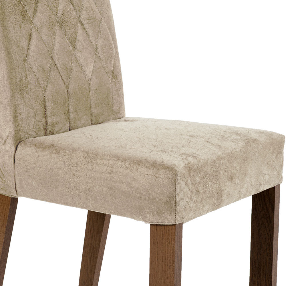 Juego de Comedor Mesa Encimera de Vidrio 6 Sillas Marrón/Crema/Imperial Marissa
