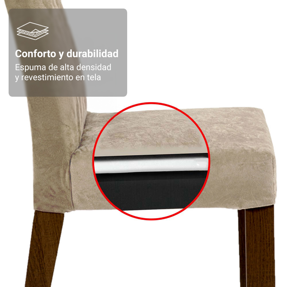 Juego de Comedor Mesa con Encimera de Madera 6 Sillas Marrón/Imperial Allegro