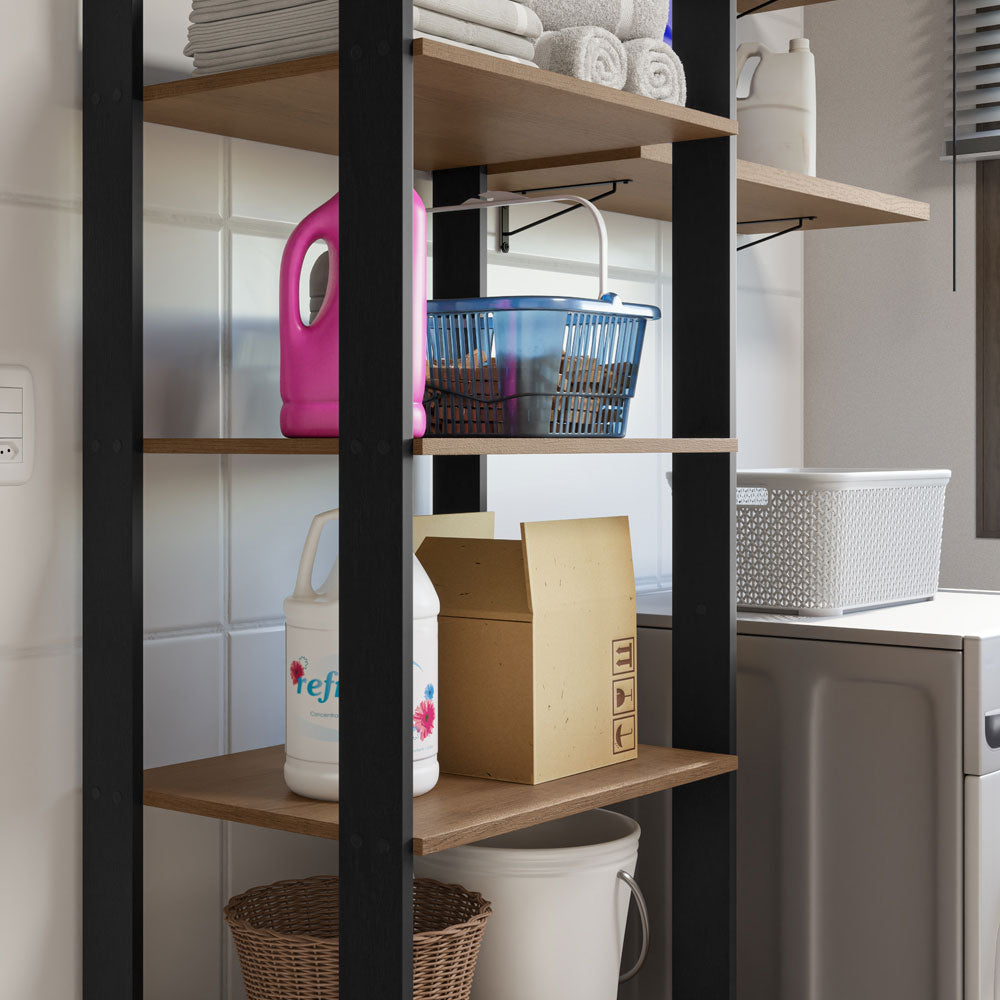 Estante Multiuso y Estantes para Lavadero 139cm Marrón/Negro