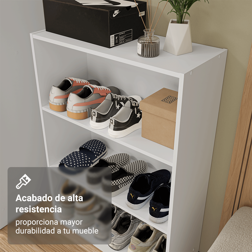 Estante Zapatera 3 Niveles Sin Puertas Blanco