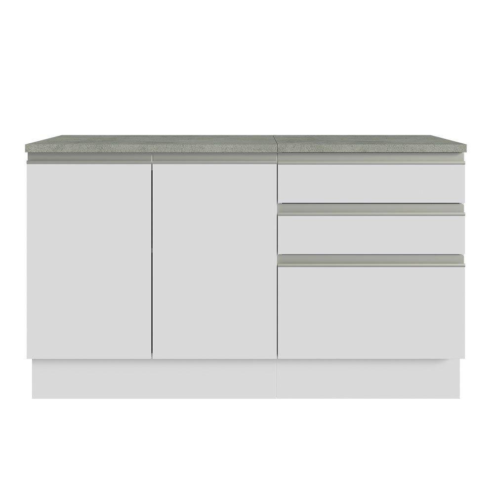 Gabinete para Baño 140cm 2 Puertas 3 Cajones Blanco
