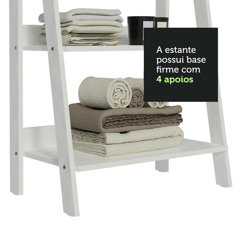 Estante Organizadora Multiuso para Baño con 4 Niveles Blanco