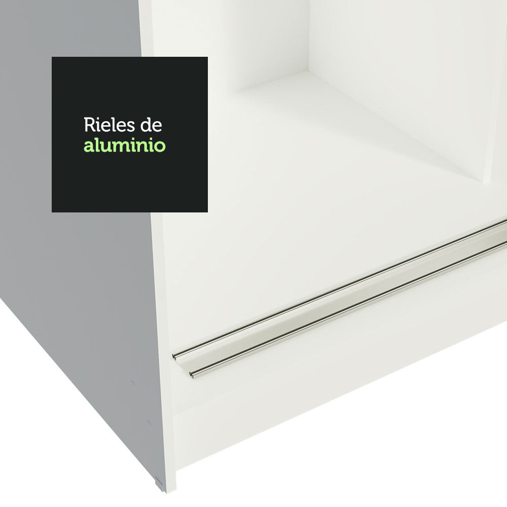 Clóset Soltero Tokio 2 Puertas Correderas con Espejo 2 Cajones Blanco