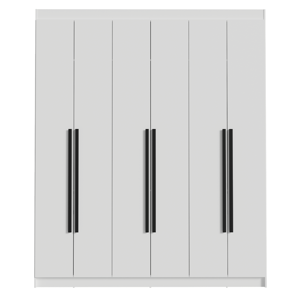 Clóset Matrimonial Venus 6 Puertas Batientes Blanco/Blanco/Negro