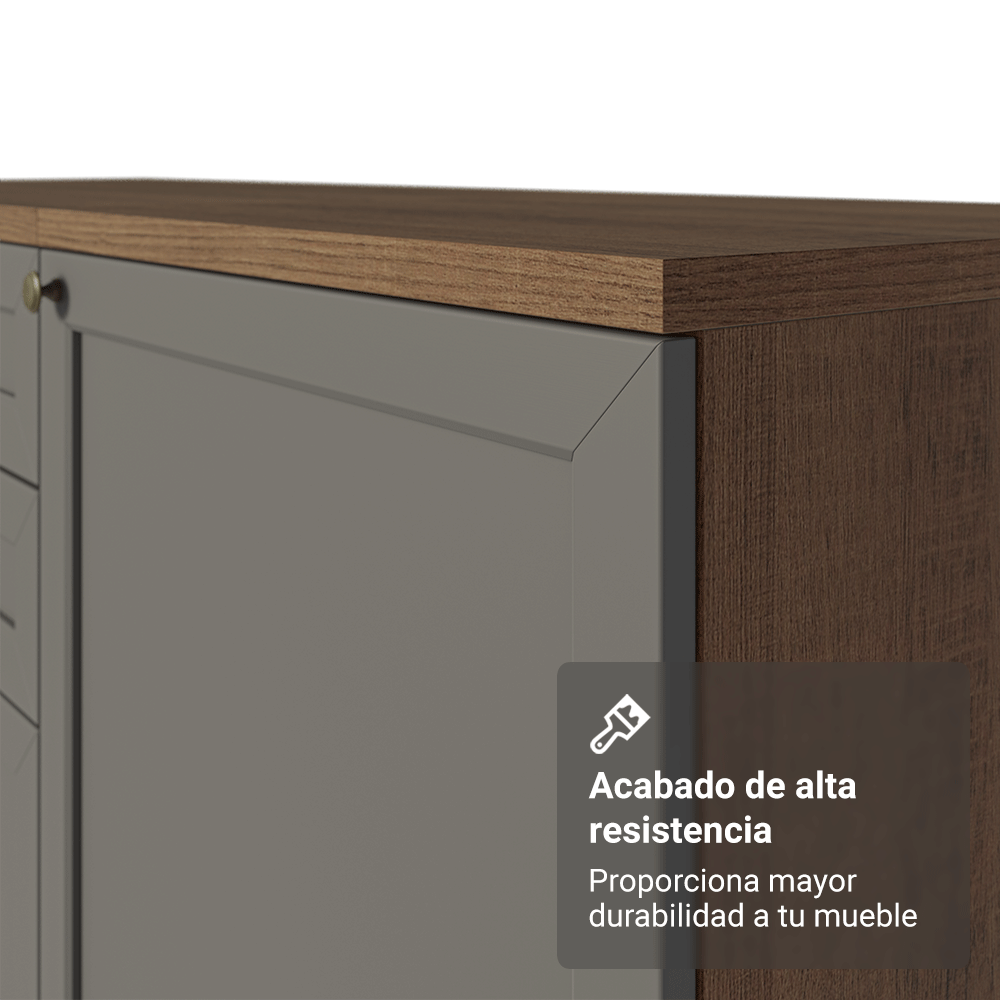 Gabinete Bajo de Cocina 120 x 60 cm 2 Puertas (Con Encimera) Marrón/Gris Vik Madesa
