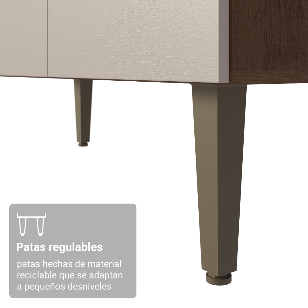 Cocina Integral 235cm Marrón/Crema Gourmet Madesa 03